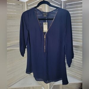 City Chic blue blouse with zipper - size 12